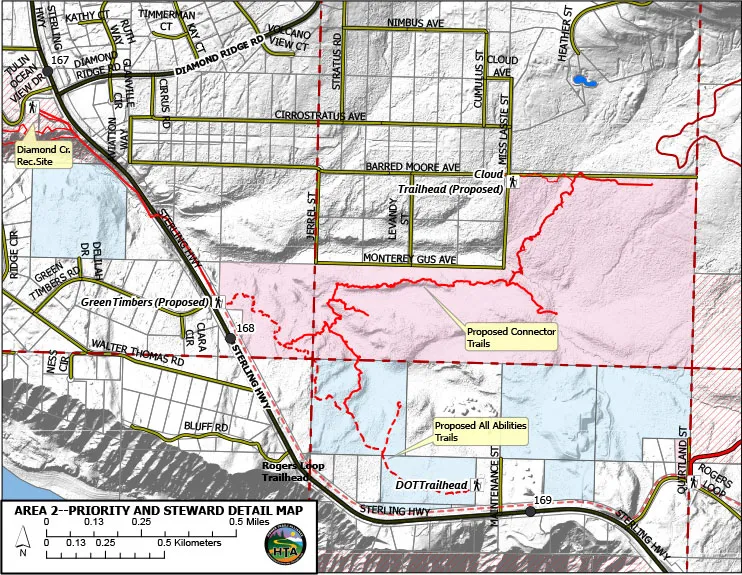 A map of trails for the Baycrest Recreation Area